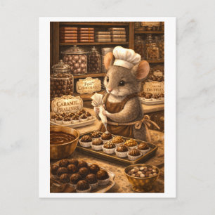 Muizenloopbaan in Chocoladewinkel Briefkaart