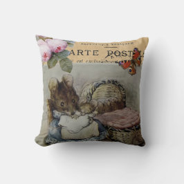 Muizenmoeder met baby, shabby chic kinderkamer/kin kussen