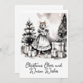 Muizenmoeder met kerstboom kerstkaarten feestdagenkaart (Voorkant / Achterkant)