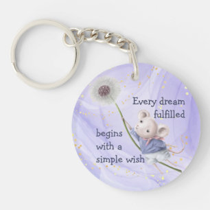 Muizenpaardenbloem Inspirerende Levenscitaat Droom Sleutelhanger