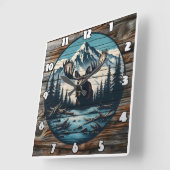 Muizenportret tegen berglandschap vierkante klok (Hoek)