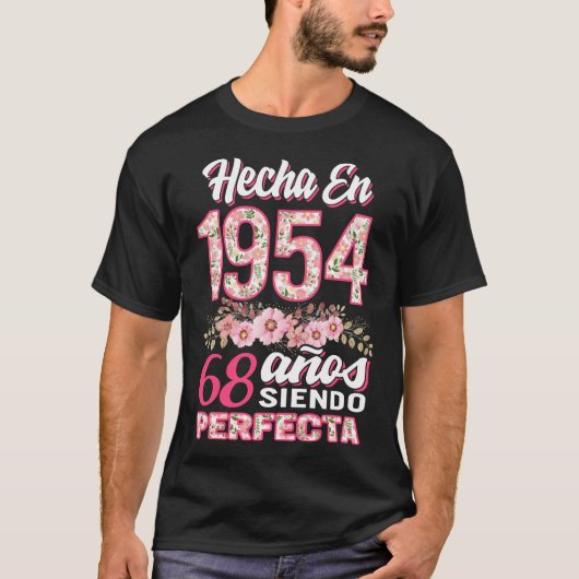 Mujer 68 Cumpleaños Regalo Hecha en 1954, 68 Anos T-shirt (Voorkant)