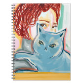 mujer con gato notitieboek (Voorkant)