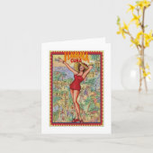 Mujer Havana:  Cubano La Habana Tarjeta Kaart (Gele Bloem)