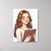 mujer lectora canvas afdruk (Voorkant)