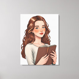 mujer lectora canvas afdruk