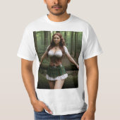 Mujer modelo celta en el bosque t-shirt (Voorkant)
