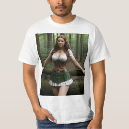 Mujer modelo celta en el bosque t-shirt