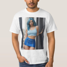 Mujer modelo posando t-shirt