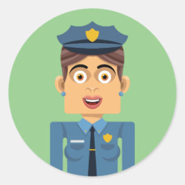 Mujer policia ronde sticker