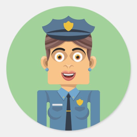 Mujer policia ronde sticker (Voorkant)