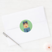 Mujer policia ronde sticker (Envelop)