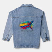 mujer Venezuela libre – Orgullo venezolano 🇻🇪 Denim Jacket (Achterkant)