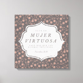Mujer Virtuosa - Proverbios 31:10 - Canva 16 x 16  Canvas Afdruk