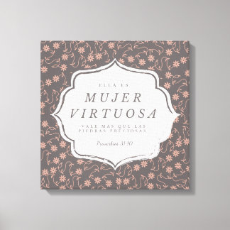 Mujer Virtuosa - Proverbios 31:10 - Canva 16 x 16 Canvas Afdruk