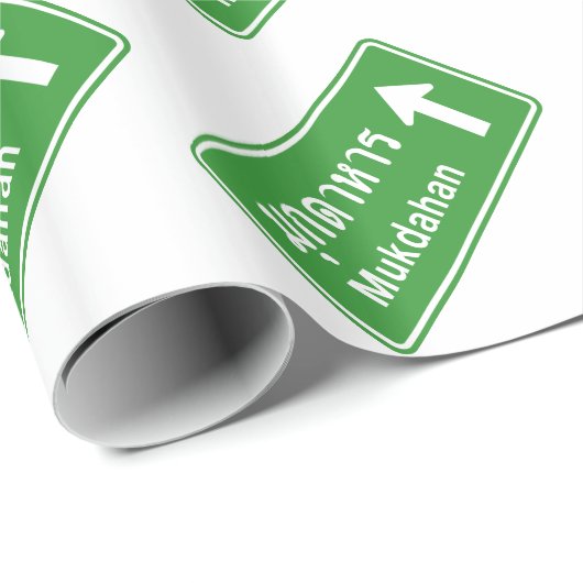 Mukdahan Ahead ⚠ Thai Highway Traffic Sign ⚠ Cadeaupapier (Rol Hoek)