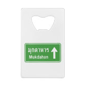 Mukdahan Ahead ⚠ Thai Highway Traffic Sign ⚠ Creditkaart Flessenopener (Achterkant)