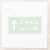Mukdahan Ahead ⚠ Thai Highway Traffic Sign ⚠ Glazen Onderzetter (Achterkant)