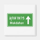 Mukdahan Ahead ⚠ Thai Highway Traffic Sign ⚠ Magneet (Voorkant)