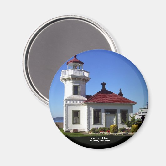 Mukilteo Lighthouse, Mukilteo, Washington Magneet (Voorkant / Achterkant)