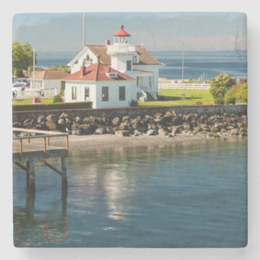 Mukilteo Lighthouse, Mukilteo, Washington, Verenig Stenen Onderzetter (Voorkant)