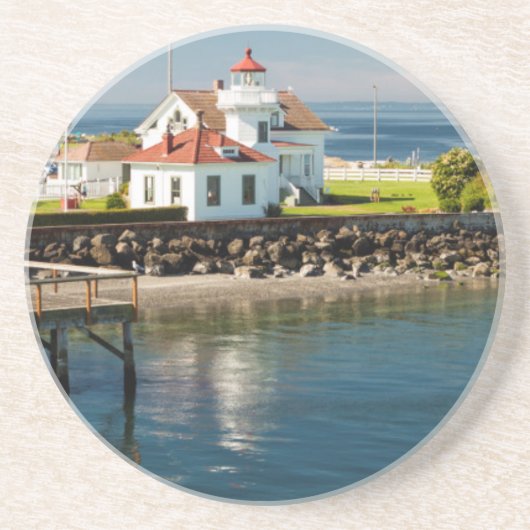 Mukilteo Lighthouse, Mukilteo, Washington, Verenig Zandsteen Onderzetter (Voorkant)