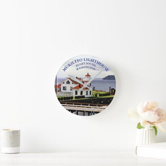 Mukilteo Lighthouse, Washington Clock Ronde Klok (Huis)