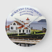 Mukilteo Lighthouse, Washington Clock Ronde Klok (Voorkant)