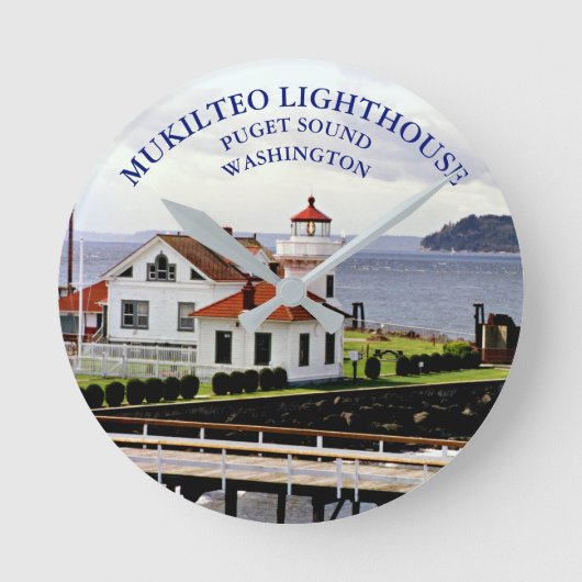 Mukilteo Lighthouse, Washington Clock Ronde Klok (Voorkant)