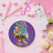 Mukluk Boots & Spring Flower Ontworpen Papieren Bo Bordje (Feest)