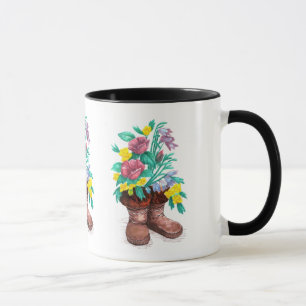 Mukluk Flower Boots Coffee Cup Mok