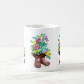 Mukluk Flower Boots Coffee Cup Mok (Center)