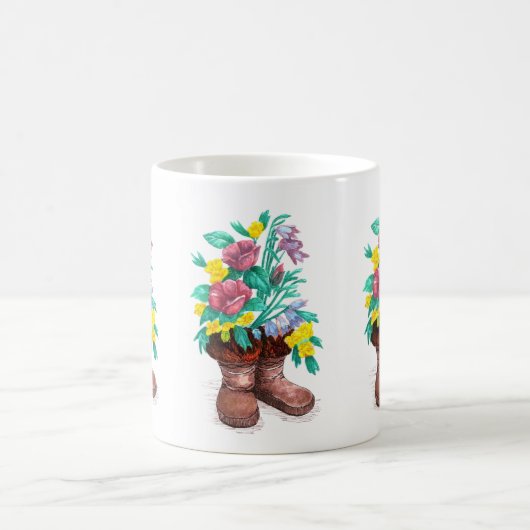 Mukluk Flower Boots Coffee Cup Mok (Center)