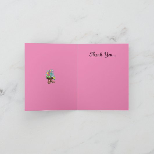 Mukluks met Flowers Waterverf Design Hartelijk dan Kaart (Binnen)