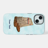 Mukluks on Snow iPhone 15 Case (Achterkant horizontaal)
