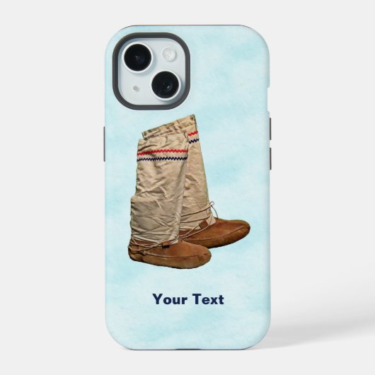 Mukluks on Snow iPhone 15 Case (Achterkant)