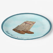 Mukluks on Snow Papieren Bordje (Gekanteld)