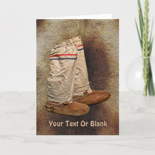 Mukluks op het Bont van de Kariboe Feestdagen Kaart