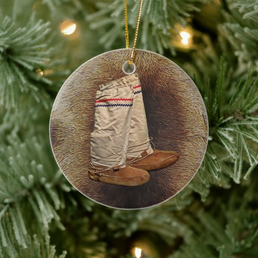Mukluks Op Kariboevacht Keramisch Ornament (Boom)