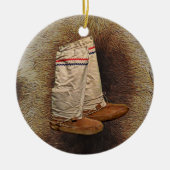 Mukluks Op Kariboevacht Keramisch Ornament (Voorkant)