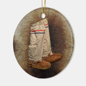 Mukluks Op Kariboevacht Keramisch Ornament (Links)