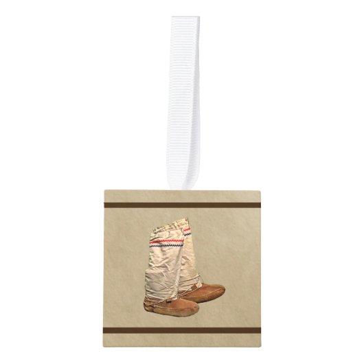 Mukluks op oud papier decoratie (Voorkant)