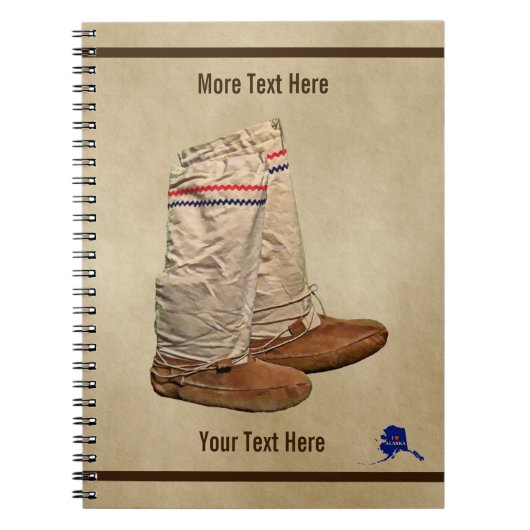 Mukluks op oud papier notitieboek (Voorkant)