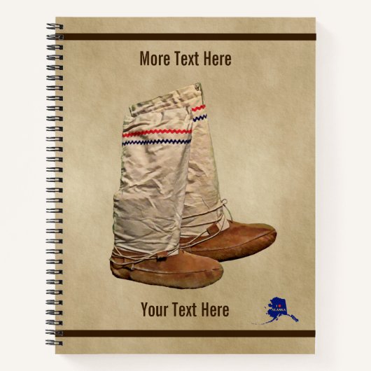 Mukluks op oud papier notitieboek (Voorkant)