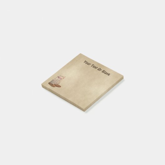 Mukluks op oud papier post-it® notes (Schuin)