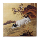 Mukongque 蓦 鹊 ~ Greyhound ~ Giuseppe Castiglione~ Tegeltje (Voorkant)