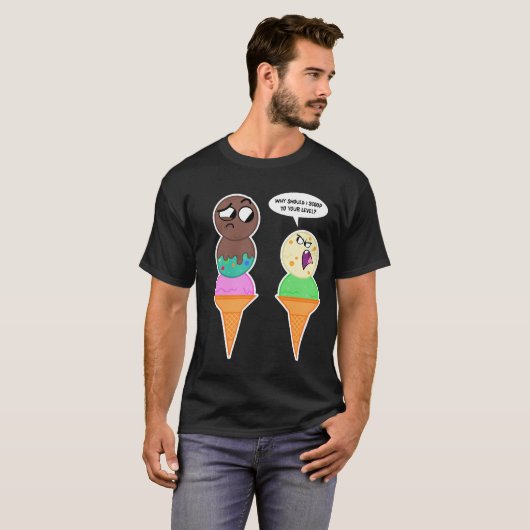 Mukpuddy Ice Cream Scoops - Zwart shirt (Voorkant volledig)