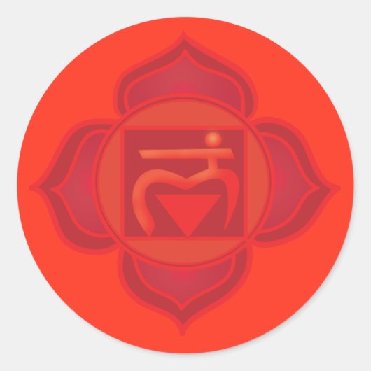 Muladhara chakra Classic Ronde Sticker, Glanzend Sticker (Voorkant)