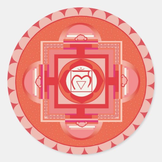 Mūlādhāra Mandala Chakra (Root chakra) Ronde Sticker (Voorkant)