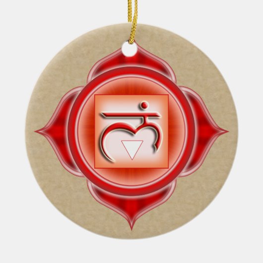 Muladhara of Root de 1ste Chakra Keramisch Ornament (Voorkant)